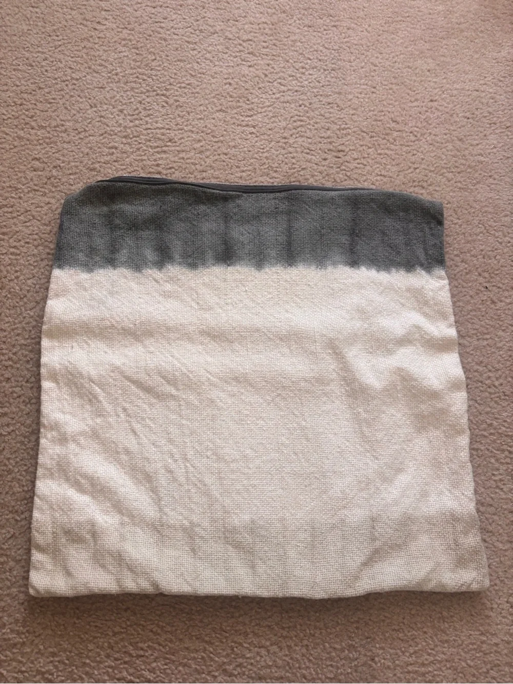Pottery Barn dip dye 22” throw pillow covers - blue and beige